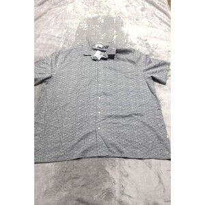 Julian & Mark Men's 3XL Navy Printed Soft Touch Short Sleeve Camp Shirt NWT